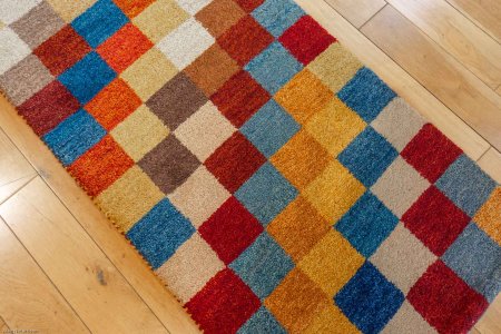 Hand-Knotted Indo Gabbeh Rug From India