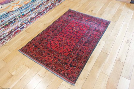 Hand-Knotted Khan Mahomadi Rug From Afghanistan