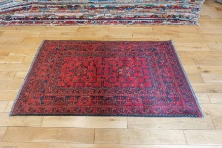 Hand-Knotted Khan Mahomadi Rug From Afghanistan