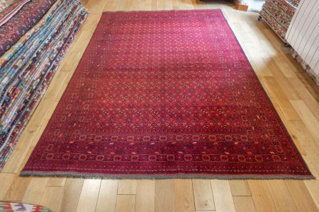 Hand-Knotted Kundoz Rug From Afghanistan