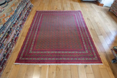 Hand-Knotted Kundoz Rug From Afghanistan