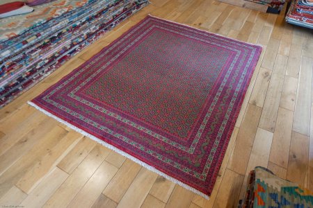 Hand-Knotted Kundoz Rug From Afghanistan