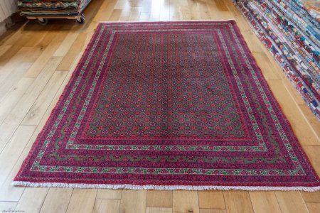 Hand-Knotted Kundoz Rug From Afghanistan