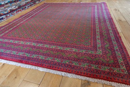 Hand-Knotted Kundoz Rug From Afghanistan