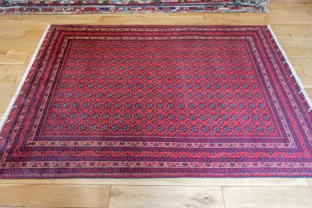 Hand-Knotted Kundoz Rug From Afghanistan