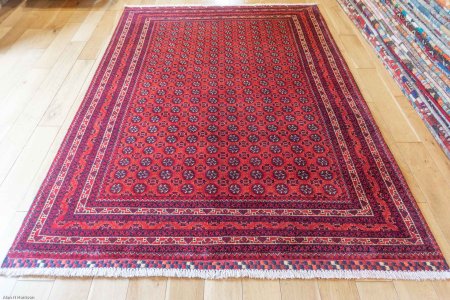 Hand-Knotted Kundoz Rug From Afghanistan