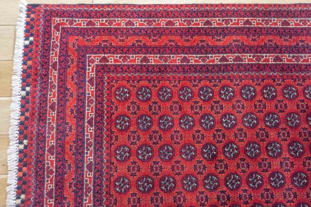 Hand-Knotted Kundoz Rug From Afghanistan