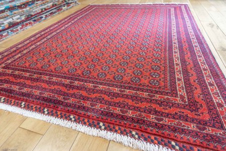 Hand-Knotted Kundoz Rug From Afghanistan