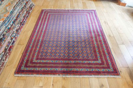 Hand-Knotted Kundoz Rug From Afghanistan