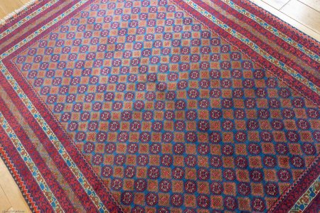 Hand-Knotted Kundoz Rug From Afghanistan