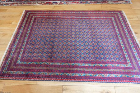 Hand-Knotted Kundoz Rug From Afghanistan