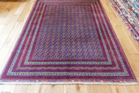 Hand-Knotted Kundoz Rug From Afghanistan