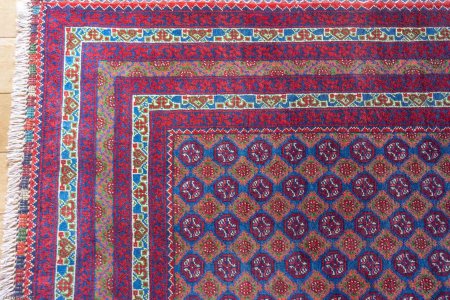 Hand-Knotted Kundoz Rug From Afghanistan