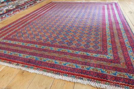 Hand-Knotted Kundoz Rug From Afghanistan