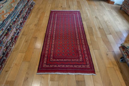 Hand-Knotted Kundoz Rug From Afghanistan