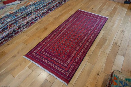 Hand-Knotted Kundoz Rug From Afghanistan