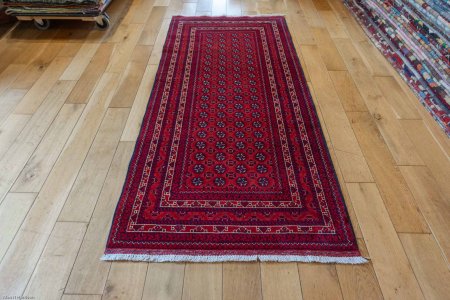 Hand-Knotted Kundoz Rug From Afghanistan