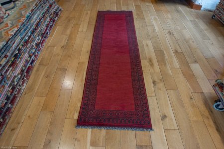 Hand-Knotted Aqcha Runner From Afghanistan