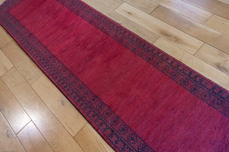 Hand-Knotted Aqcha Runner From Afghanistan