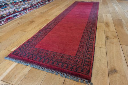 Hand-Knotted Aqcha Runner From Afghanistan
