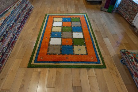 Hand-Knotted Indo Gabbeh Rug From India