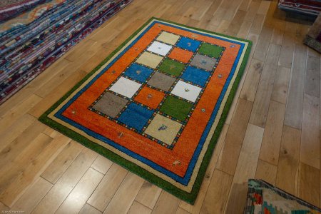 Hand-Knotted Indo Gabbeh Rug From India