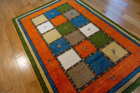 Hand-Knotted Indo Gabbeh Rug From India