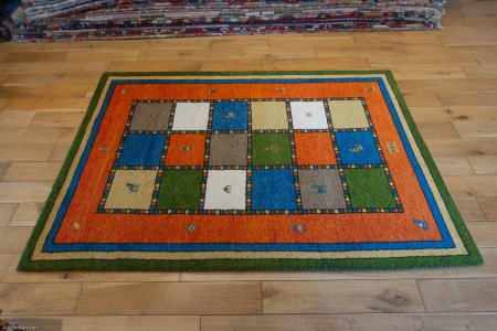 Hand-Knotted Indo Gabbeh Rug From India