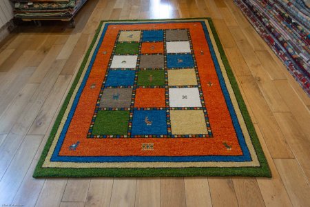 Hand-Knotted Indo Gabbeh Rug From India