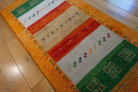 Hand-Knotted Indo Gabbeh Rug From India