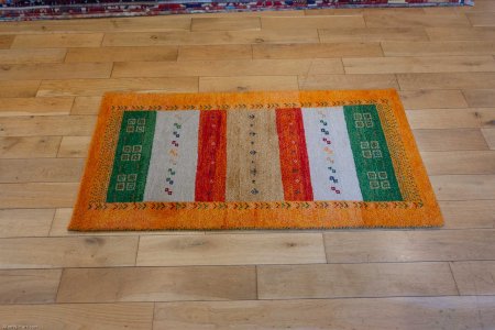 Hand-Knotted Indo Gabbeh Rug From India