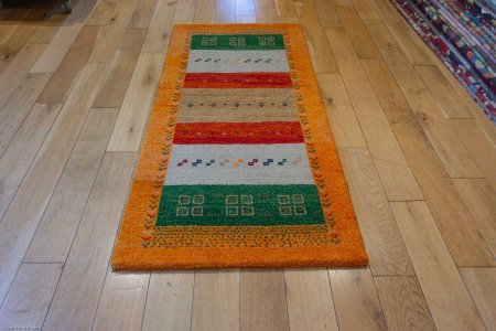 Hand-Knotted Indo Gabbeh Rug From India