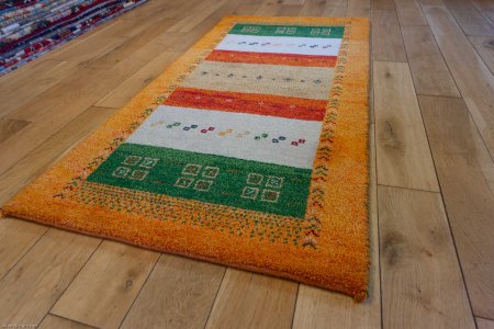 Hand-Knotted Indo Gabbeh Rug From India