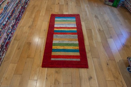 Hand-Knotted Indo Gabbeh Rug From India