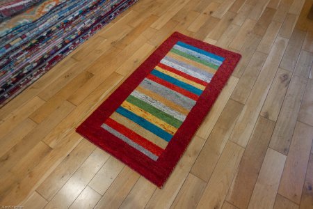 Hand-Knotted Indo Gabbeh Rug From India