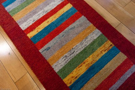Hand-Knotted Indo Gabbeh Rug From India