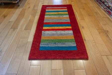 Hand-Knotted Indo Gabbeh Rug From India