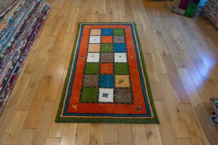 Hand-Knotted Indo Gabbeh Rug From India