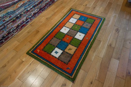 Hand-Knotted Indo Gabbeh Rug From India
