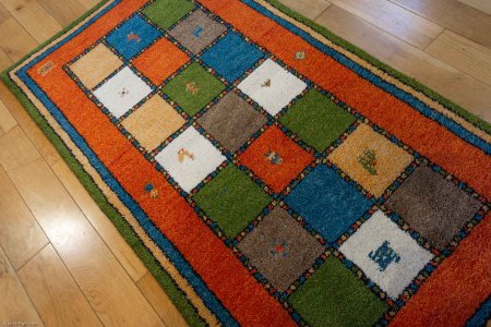 Hand-Knotted Indo Gabbeh Rug From India