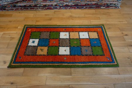 Hand-Knotted Indo Gabbeh Rug From India