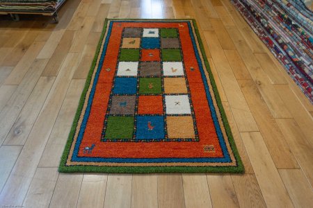 Hand-Knotted Indo Gabbeh Rug From India