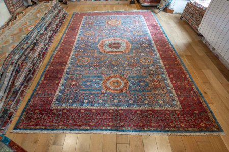 Hand-Knotted Fine Mamluk Rug From Afghanistan