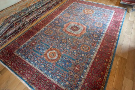 Hand-Knotted Fine Mamluk Rug From Afghanistan