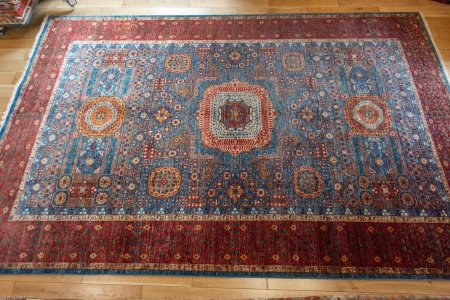 Hand-Knotted Fine Mamluk Rug From Afghanistan