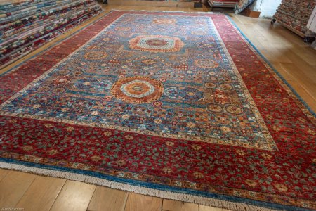 Hand-Knotted Fine Mamluk Rug From Afghanistan