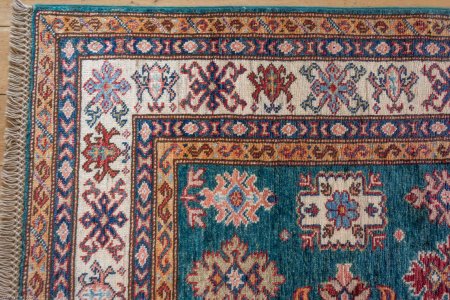 Hand-Knotted Kazak Rug From Afghanistan