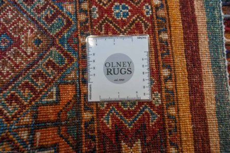 Hand-Knotted Khorjin Rug From Afghanistan
