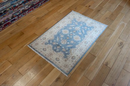 Hand-Knotted Ziegler Rug From Afghanistan