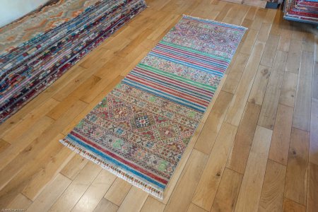 Hand-Knotted Khorjin Runner From Afghanistan